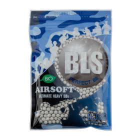 Billes airsoft biodégradables BLS 0,36g blanches – Sachet de 1000 – Blanc