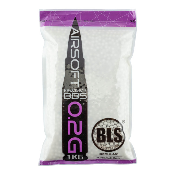Billes airsoft BLS STD 6 mm 0,20 g blanches – Blanc
