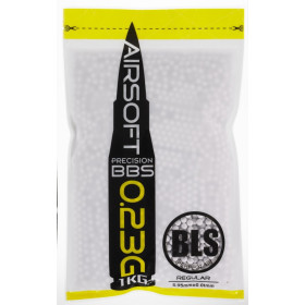Billes airsoft BLS STD 0.23g 6mm blanches – Sachet 1 kg – Blanc