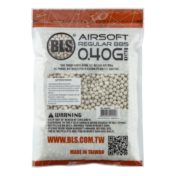 Billes airsoft lourdes BLS 0.40g blanches – Sac de 1 kg – Blanc