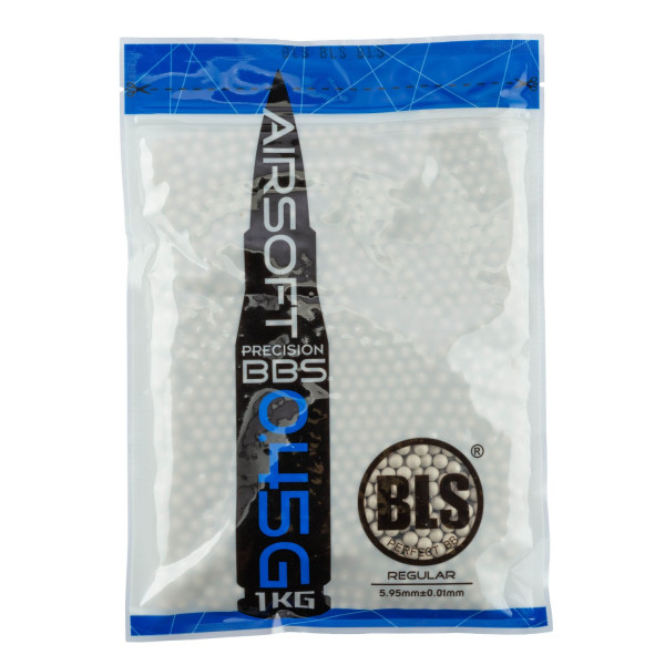 Billes airsoft BLS 0.45g blanches – Sac de 1 kg – Blanc