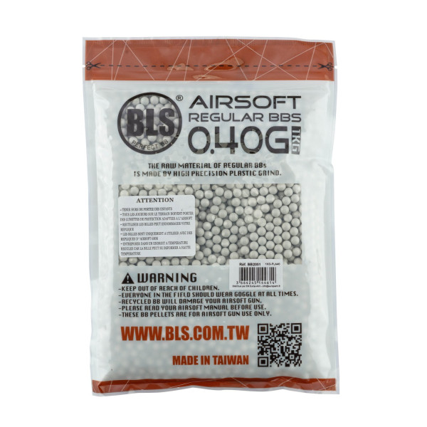 Billes airsoft biodégradables 0,40 g BLS BIO blanches – Sac 1 kg – Blanc