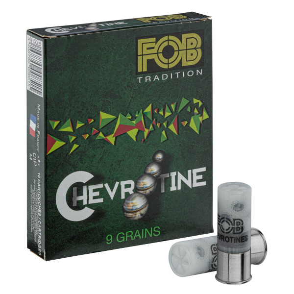 Cartouches chevrotine FOB Tradition calibre 12/70 – Blanc