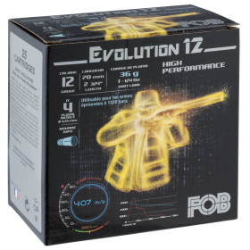 Cartouches de chasse FOB Evolution 12 calibre 12/70 – Noir