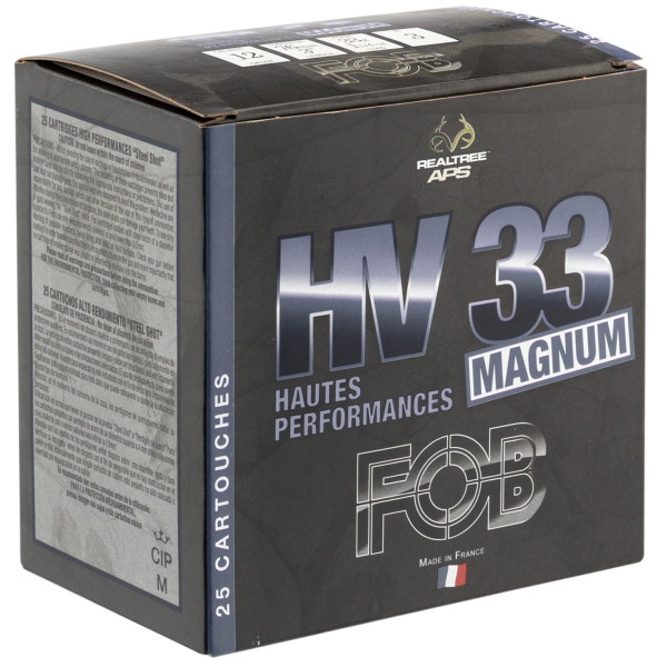 Cartouches acier Magnum FOB HV 33 calibre 12/76