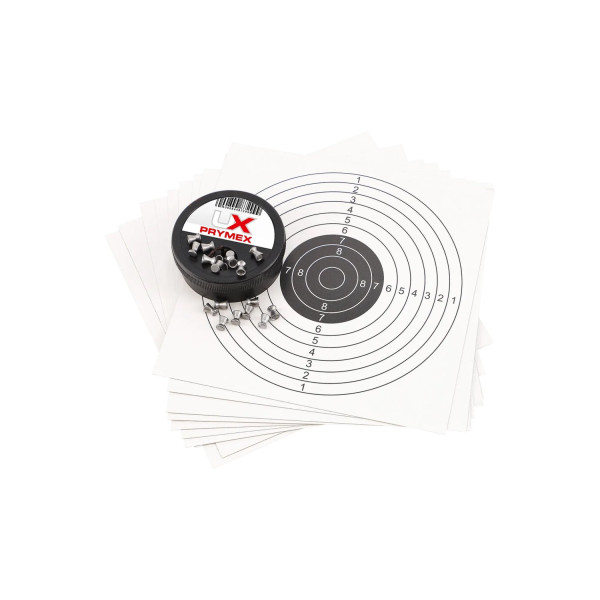 Carabine à plombs UX Prymex calibre 4,5 mm 7,5 J pack lunette 4x32 100 plombs 10 cibles