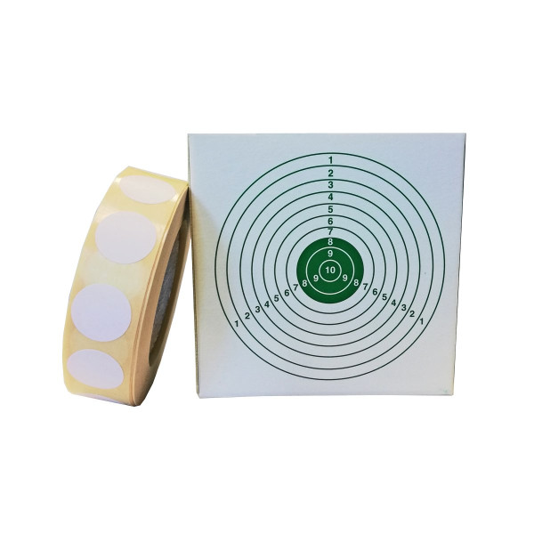 Gommettes blanches pour cibles Umarex diamètre 19 mm boîte de 1000