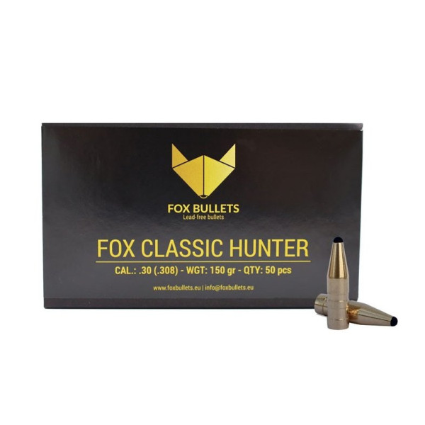 Ogives sans plomb Fox Bullets Classic Hunter .308 150 gr – boîte de 50