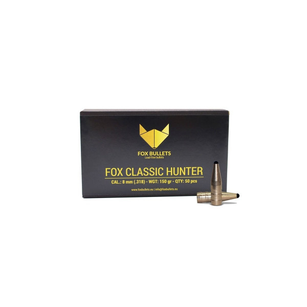 Ogives sans plomb Fox Bullets Classic Hunter 8 mm (.318) 150 gr - boîte de 50