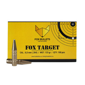 Ogives sans plomb Fox Bullets Target 6,5 mm (.264) 123 gr – boîte de 100
