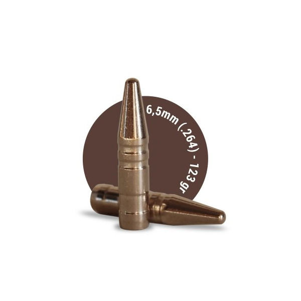 Ogives sans plomb Fox Bullets Target 6,5 mm (.264) 123 gr – boîte de 100
