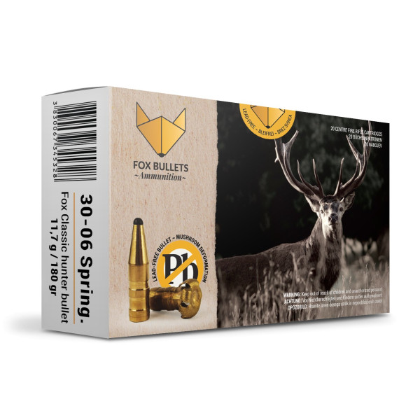 Cartouche sans plomb Fox Bullets Classic Hunter 30-06 180 gr – boîte de 20