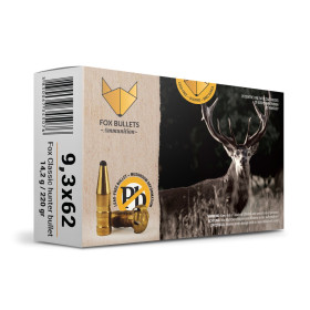 Cartouche sans plomb Fox Bullets Classic Hunter 9,3x62 220 gr - Boîte de 20