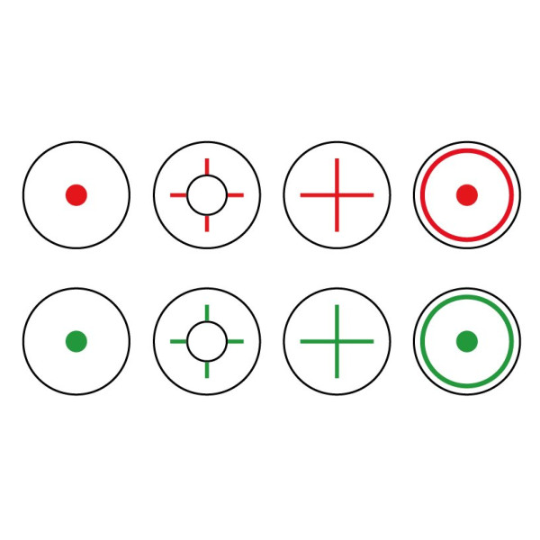 Viseur point rouge Konus Sight Pro 1x35 4 réticules lumineux interchangeables rouge et vert