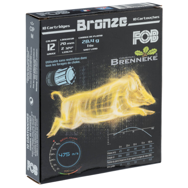 Cartouche Fob Brenneke Bronze 12/70 : Précision et Flexibilité Assurées