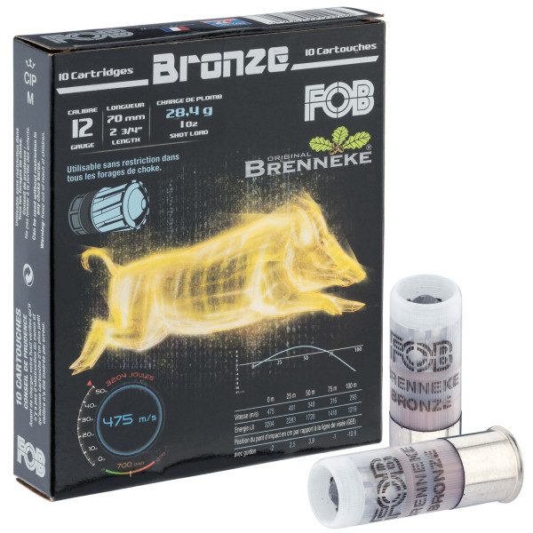 Cartouche Fob Brenneke Bronze 12/70 : Précision et Flexibilité Assurées