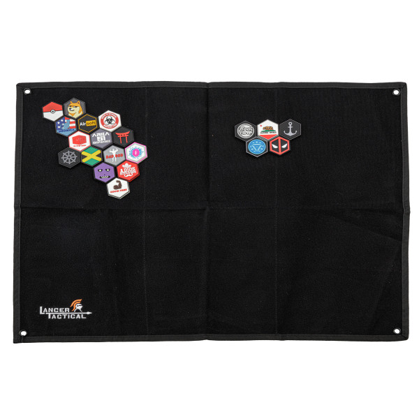 Présentoir Velcro Noir + 20 Patchs Hexa : Style et Organisation