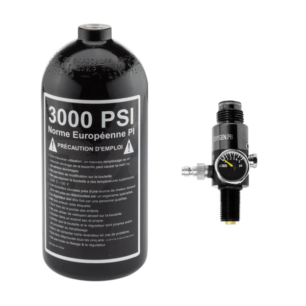 Pack Bouteille Alu 0.8L + Régulateur 3000 PSI pour Chasse Efficace