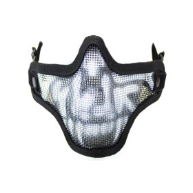 Protection Faciale Ultime : Bas de Masque Grillage Skull Noir