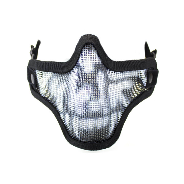 Protection Faciale Ultime : Bas de Masque Grillage Skull Noir