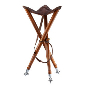 Trépied Luxe : Confort en Cuir et Stabilité Aluminium pour Chasse