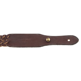 Bretelle Cuir Gras Tressée 7 Brins - Élégance et Robustesse