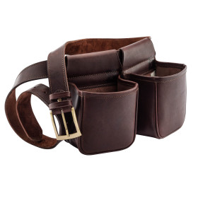 Ceinture Cartouchière en Cuir Marron - Praticité et Élégance