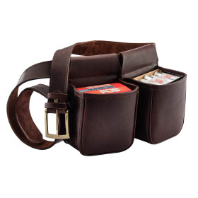 Ceinture Cartouchière en Cuir Marron - Praticité et Élégance