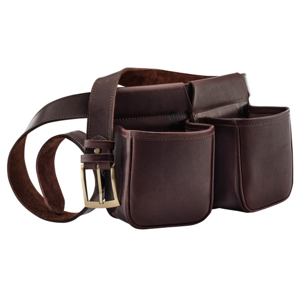 Ceinture Cartouchière en Cuir Marron - Praticité et Élégance