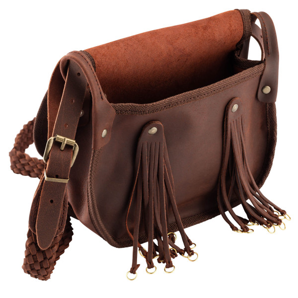 Sac à cartouches en cuir vieilli - 24 brins pour oiseaux, confort optimal