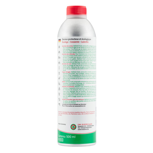 Huile Universelle Ballistol 500 ml : Protection et Entretien Total