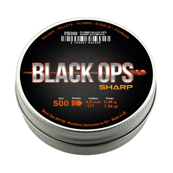 Plombs Black Ops Sharp 4.5 mm : Précision et Pénétration Maximales