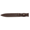 Dague de chasse robuste avec manche en bois de cerf, 24 cm de lame