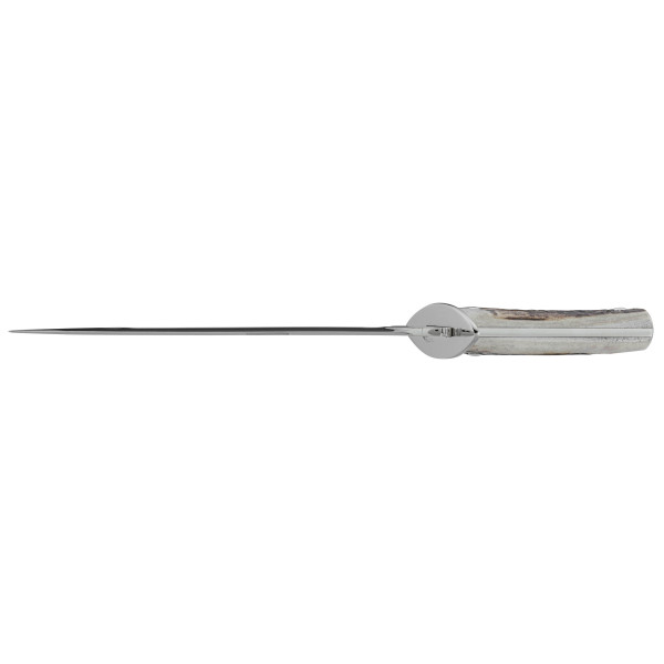 Dague de chasse robuste avec manche en bois de cerf, 24 cm de lame