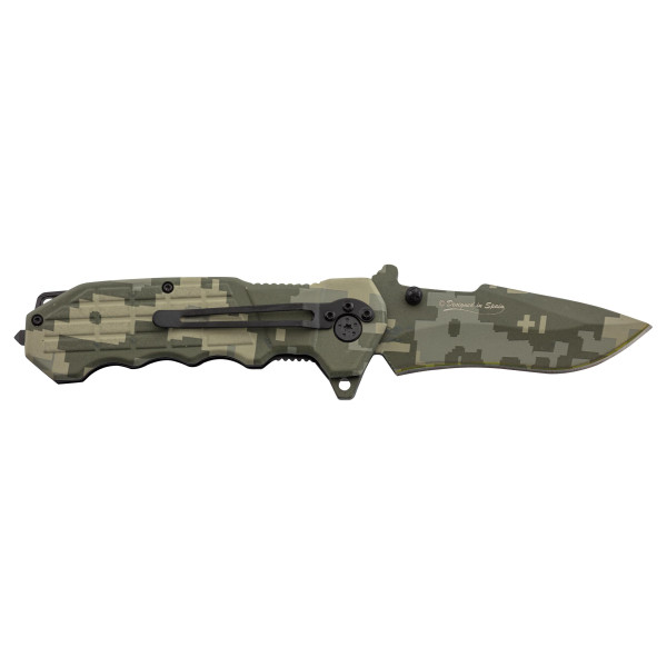 Couteau Pliant Camo : Robustesse et Sécurité en Milieu Humide