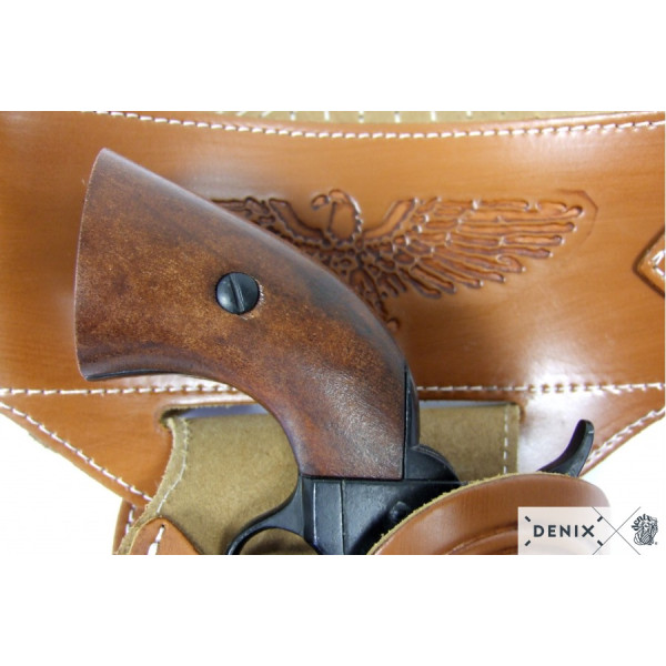 Ceinturon Western en Cuir avec Holster Sherif - Style Authentique