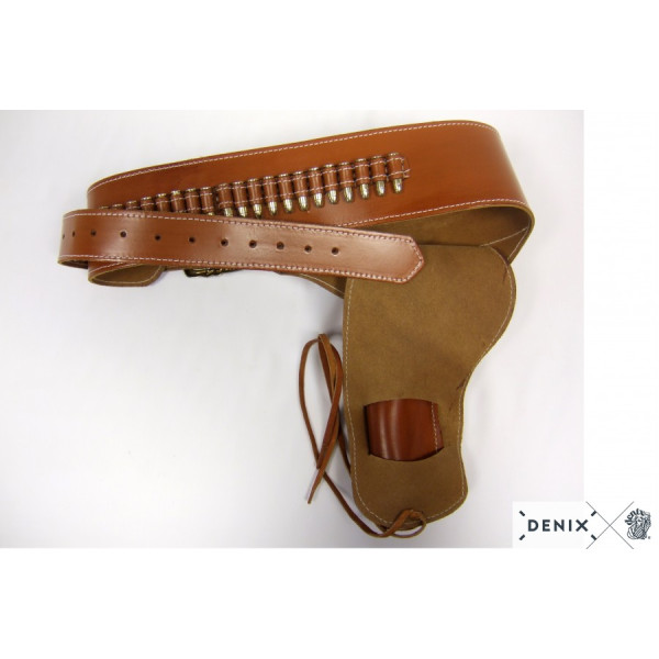 Ceinturon Western en Cuir avec Holster Sherif - Style Authentique