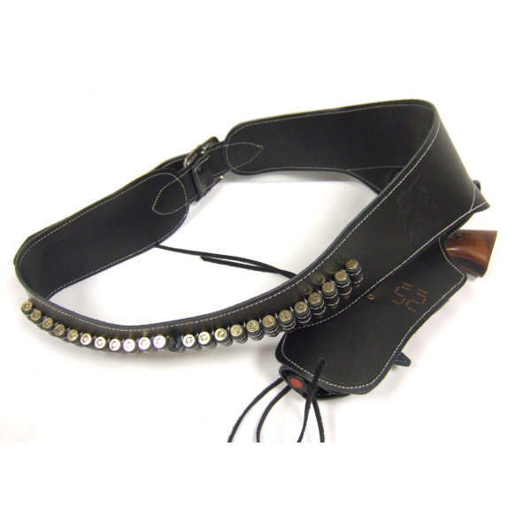 Ceinturon Cuir Noir avec Holster : Élégance et Praticité Western