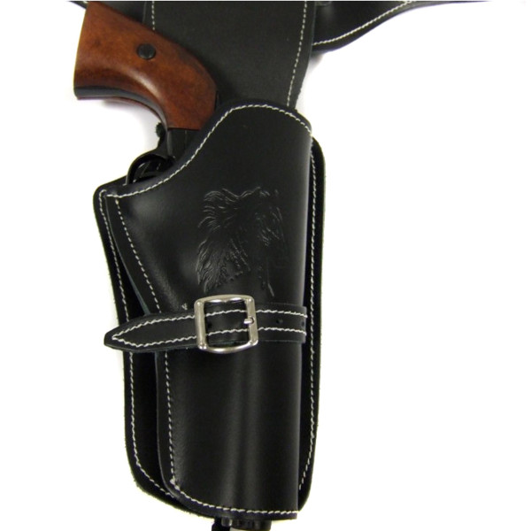 Ceinturon Cuir Noir avec Holster : Élégance et Praticité Western