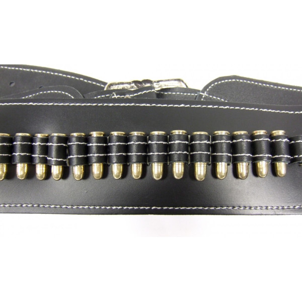 Ceinturon Cuir Noir avec Holster : Élégance et Praticité Western