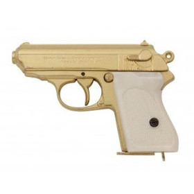 Pistolet Allemand 1931 : Élégance Dorée du Walther PPKS Iconique
