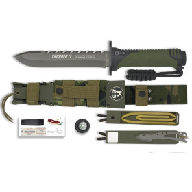 Couteau K25 Thunder II Camo Vert : Survie et Polyvalence Ultimes