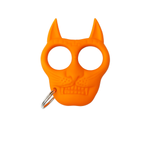 Poing Américain Tête de Chat Orange : Compact et Pratique au Quotidien