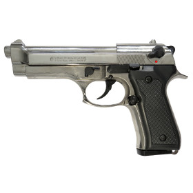 Pistolet 92 Auto C9Mm Chrome : Tir Fluide, Sécurité Renforcée