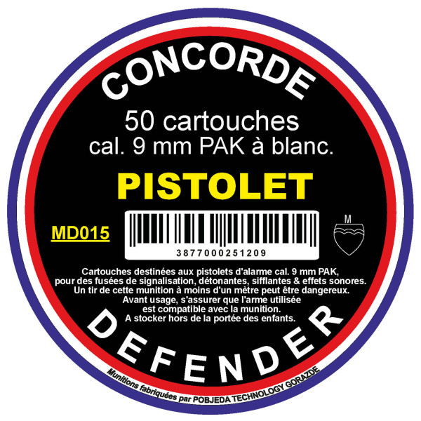 Cartouches 9 mm PAK à Blanc : Puissance Sonore pour Pistolet d'Alarme