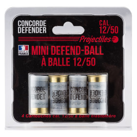 Cartouches Mini Defend-Ball 12/50 : Défense Non Létale à 30m