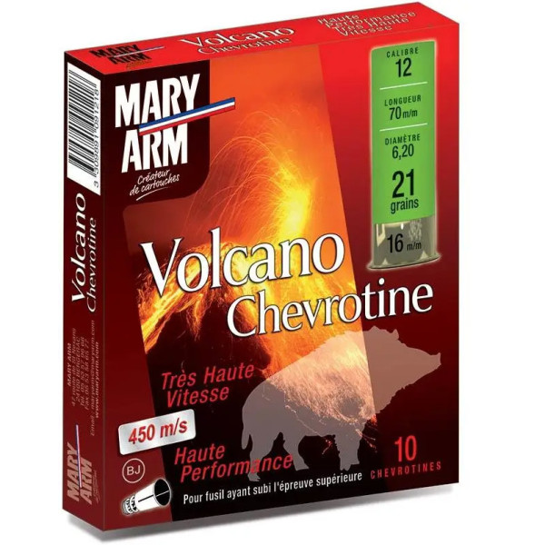 Cartouches Mary Arm Volcano Cal. 12/70 - Précision et Vitesse Inégalées