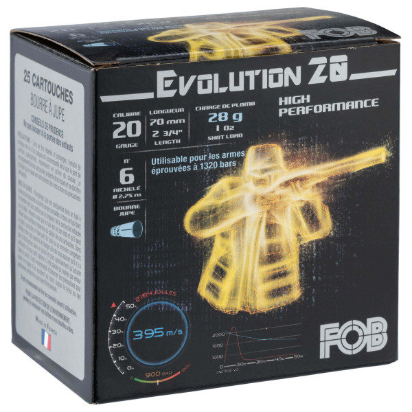 Cartouche FOB Evolution 20 HP : Puissance et Précision Calibre 20