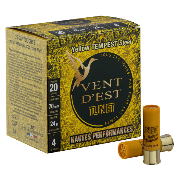 Cartouches TUNET Yellow TEMPEST 24g - Puissance et Précision Acier