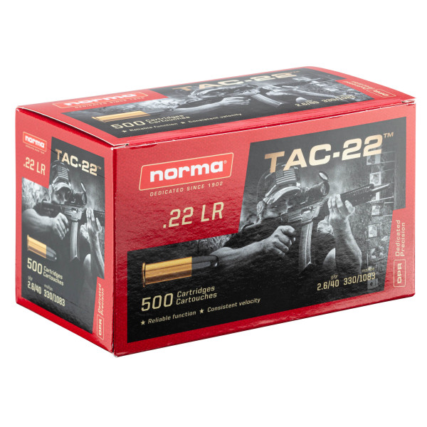 Cartouches .22 LR Norma TAC-22 : Précision et Longévité au Tir
